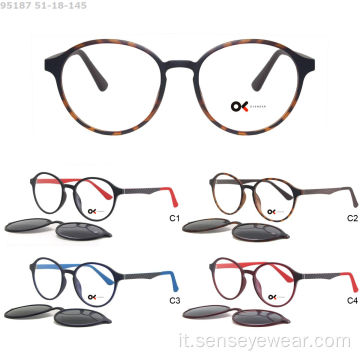 Clip di occhiali da sole polarizzati Ultem di lusso su telai per occhiali